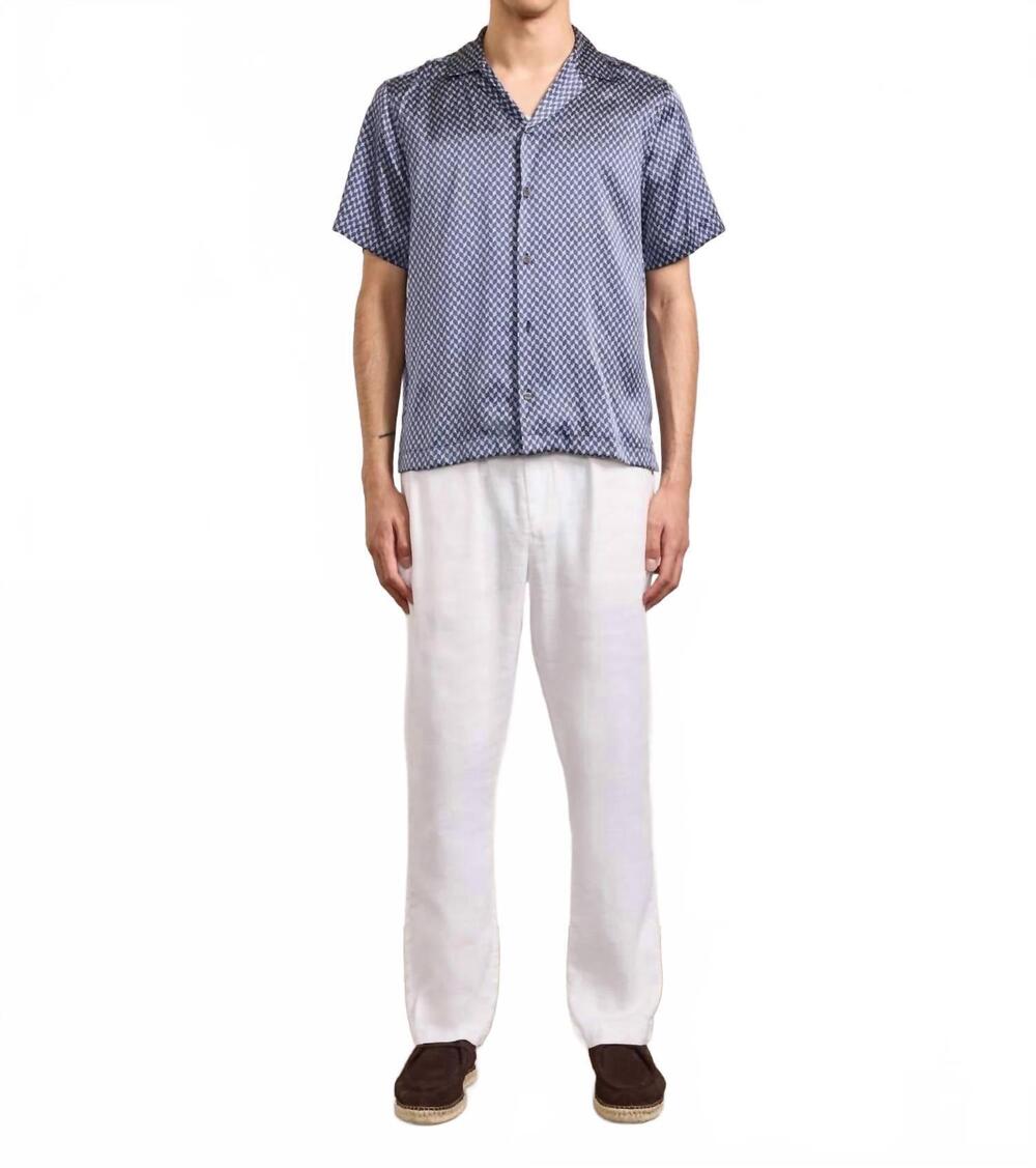 NEW FRESCOBAL CARIOCA roberto silk shirt in charcoal blue